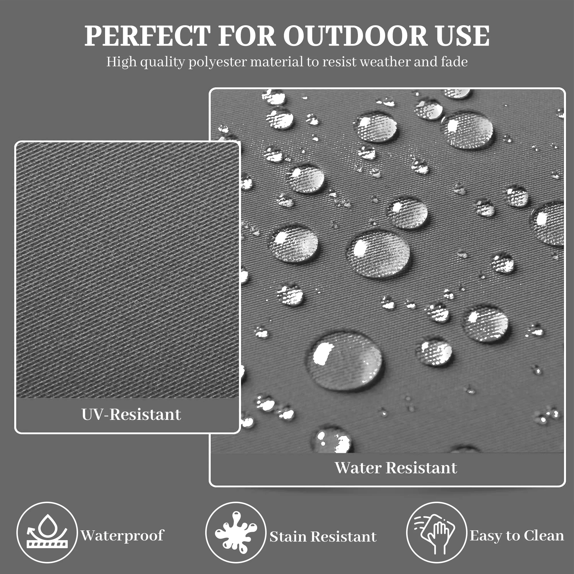 UNIKOME Outdoor Patio Chair Cushions Pack of 4,Water Resistant Patio Decor Chair Seat Cushions with Ties, Sponge Filling Round Corner Seat Cushions for Backyard Patio Chair, 17