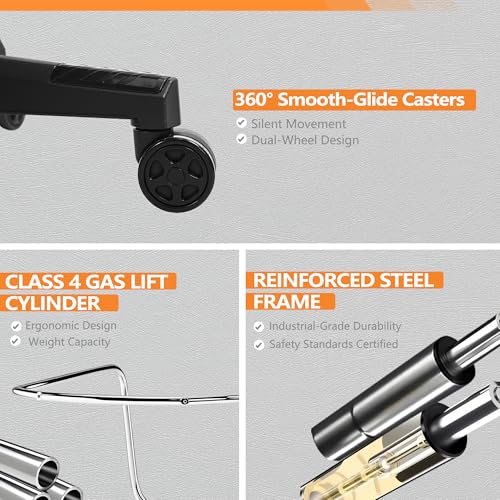 Dowinx Gaming Chair Fabric with Pocket Spring Cushion, Massage Game Chair Cloth with Headrest, Ergonomic Computer Chair with Footrest 290LBS, Black Green