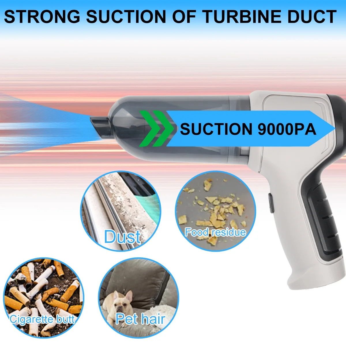 4 In 1 Handheld Wireless Car Vacuum Cleaner Household 9000Pa Strong Suction Mini Cleaner Portable Desktop Keyboard Wireless Rechargable Strong Suction Mini Cleaner Blower