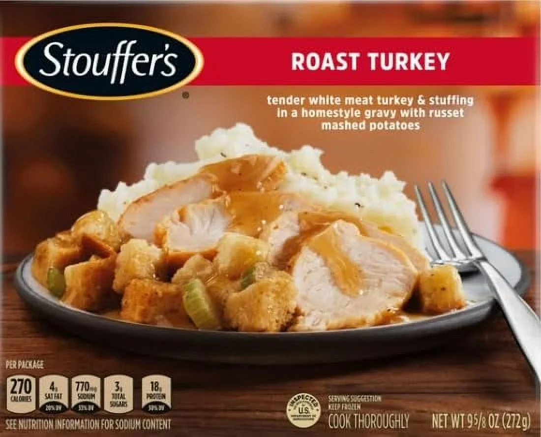 Stouffer's Roast Tender White Turkey Frozen Meal, 9.625 oz - Pack of 8