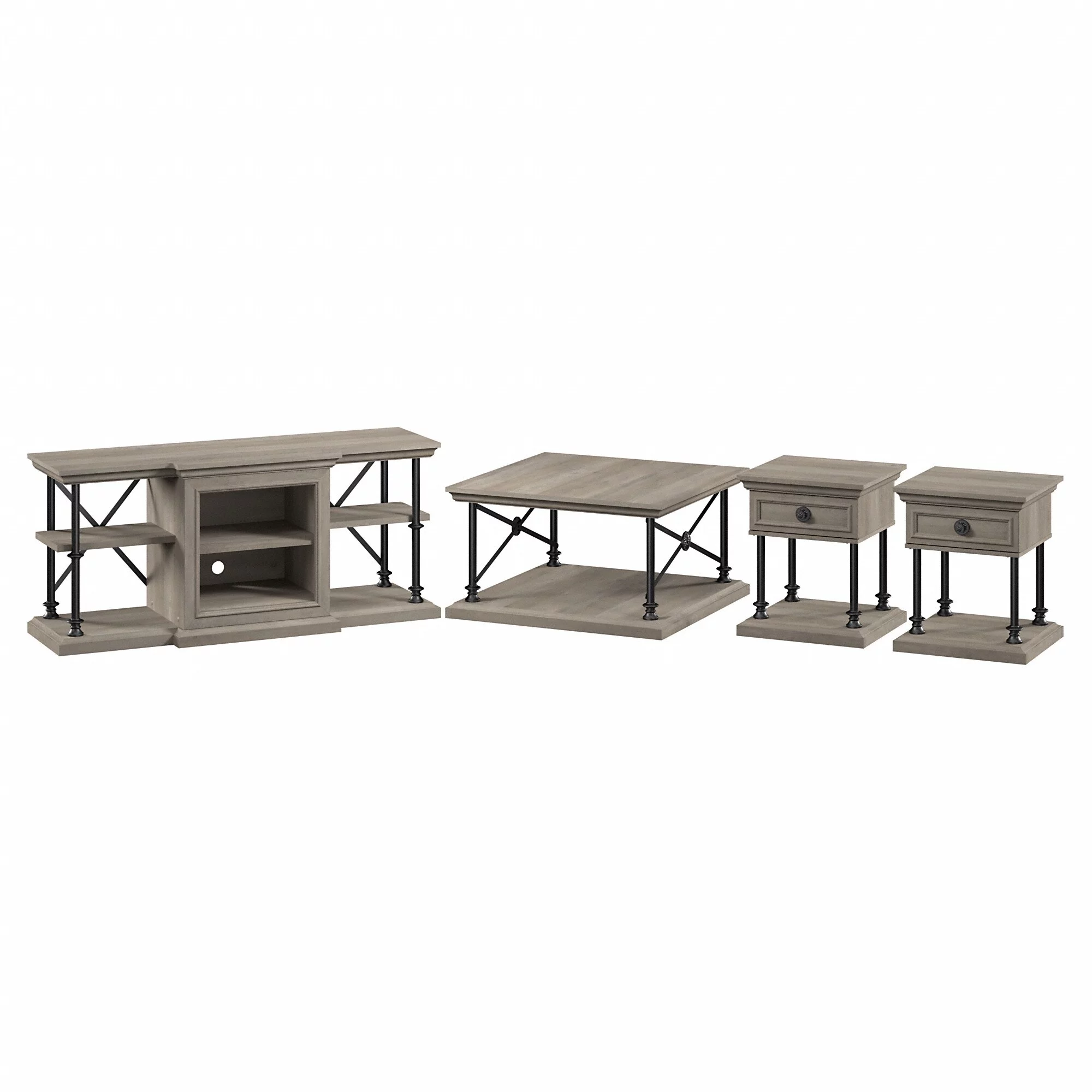 Bush Furniture Coliseum TV Stand with Coffee Table and End Tables by