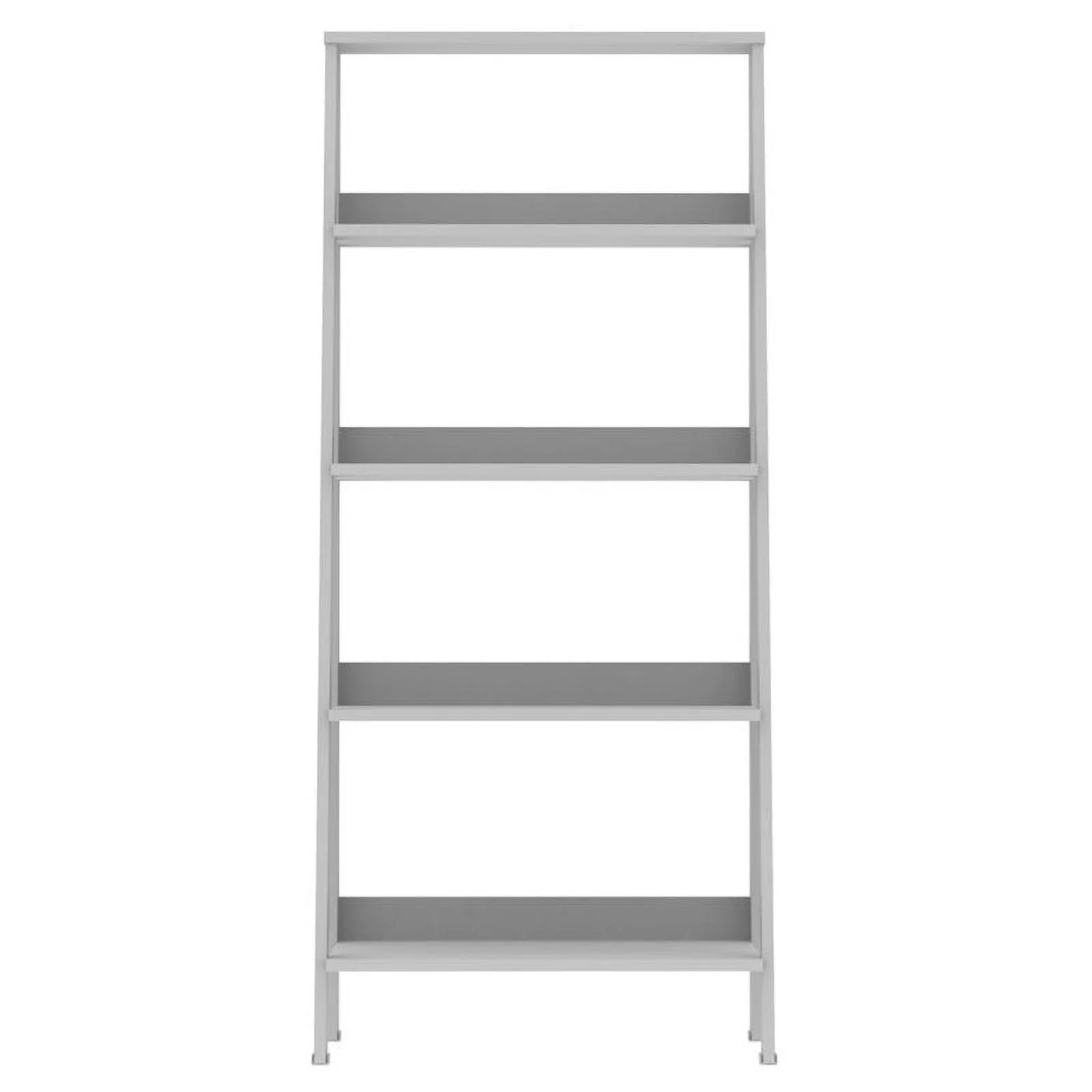 Pemberly Row 4-Shelf Wood Ladder Bookcase in White