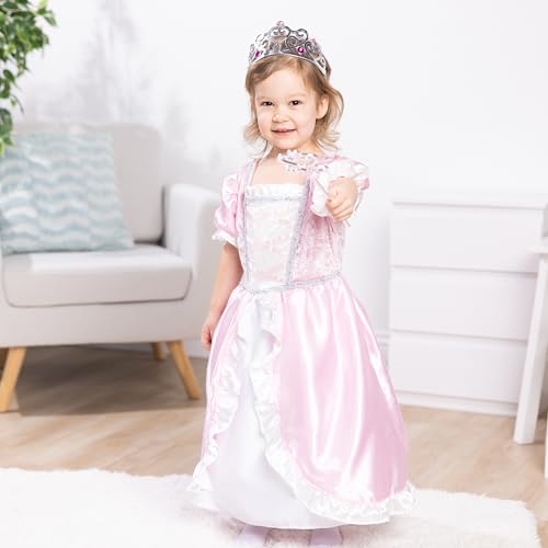 Melissa & Doug Princess Role Play Costume Set (3 pcs)- Pink Gown, Tiara, Wand
