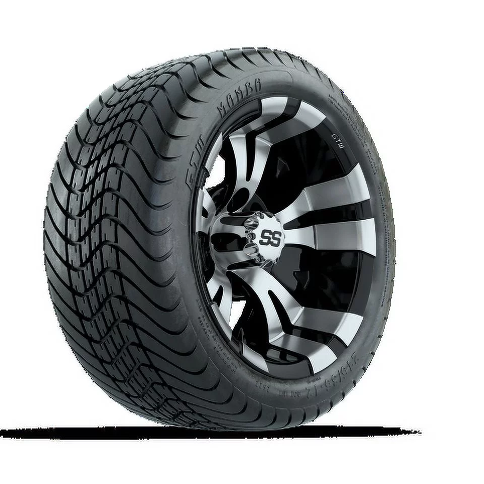 GTW Vampire 12 inch Black/Machined Golf Cart Wheel on 215/35-12 (18