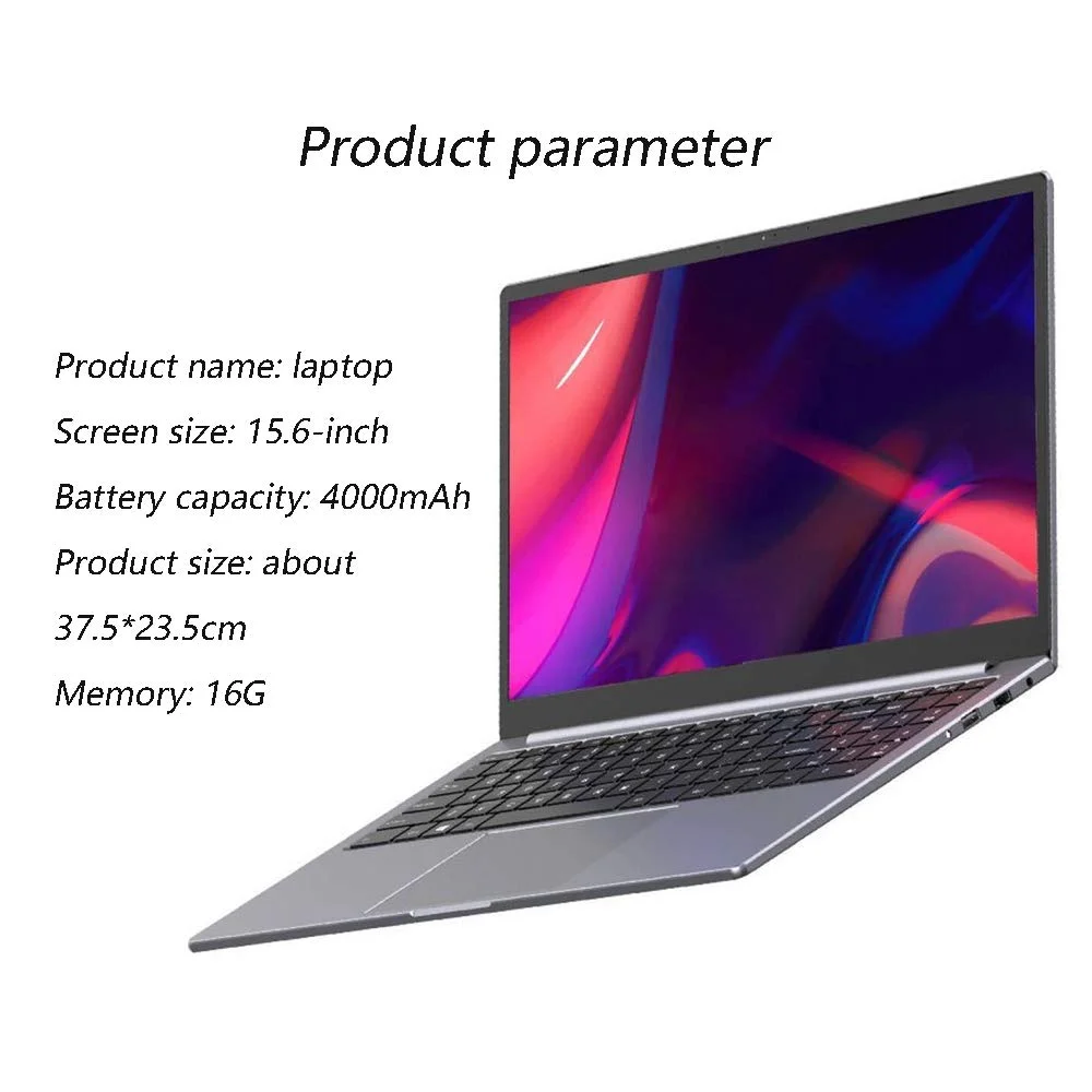 Household items 15.6-inch Laptop, high-end Gaming Computer, Thin and Light Portable Laptop, 4000mAh high-Capacity Computer, Suitable for Students, Business Office