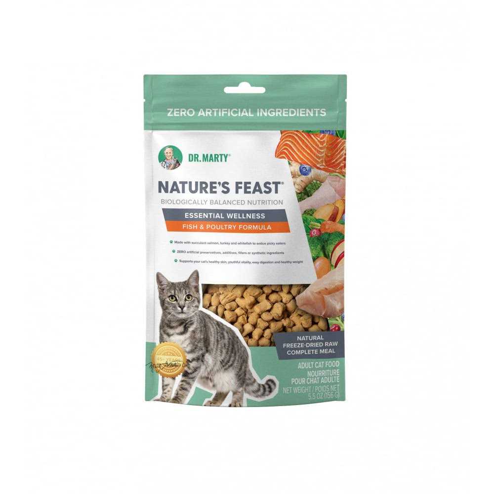 Dr. Marty Nature's Feast Essential Wellness Fish & Poultry Freeze Dried Raw Cat Food - Pet Supplies online store