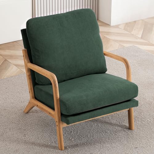 Mid Century Modern Accent Chairs for Living Room, 23” Wide Comfy Chair for Bedroom, Small Cozy Sherpa Reading Chairs for Adults, 108° Lounge Arm Chair Indoor with Detachable Cover, 5.5