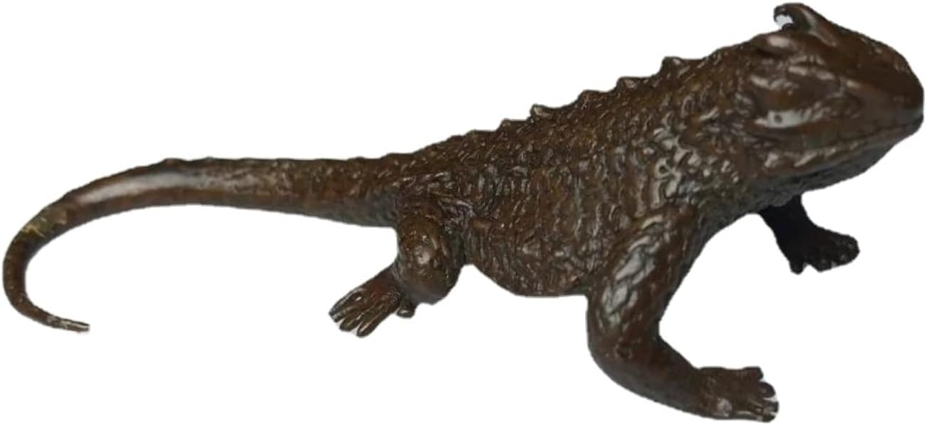 Brass Realistic Lizard Sculpture,Simulation Animal Gecko Figurine Statue Home Living Room Desktop Study Bookshelf Wine Cooler Decor Copper Ornament Handicraft Collection