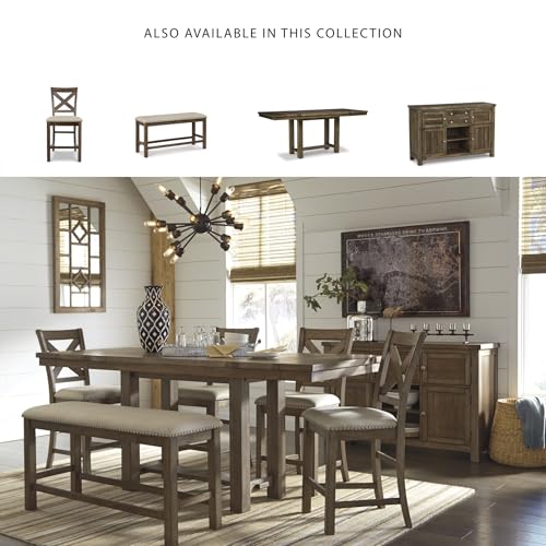 Signature Design by Ashley Robbinsdale Casual Removable Center Leaf Dining Extension Table with Trestle Base, White