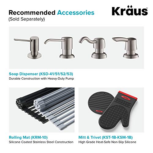 KRAUS Standart PRO 22-inch Drop-In Top Mount 16 Gauge Stainless Steel Single Bowl Laundry Utility Sink, KHT301-22L