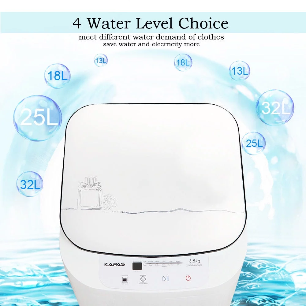Compact Washing Machine, KAPAS Fully Automatic 2-in-1 Washer & Spin Dry Machine with 8 lbs Capacity Top Load Tub Washer