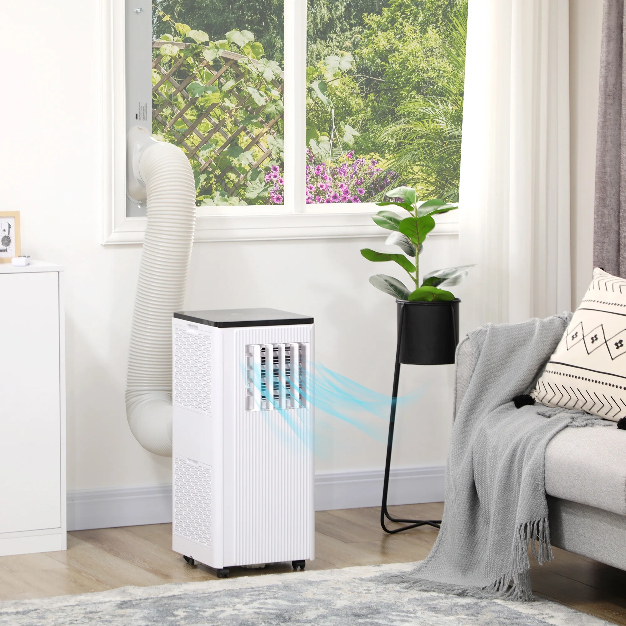 HOMCOM 10000/7100BTU Smart Portable Air Conditioner for 237Sq.Ft, White