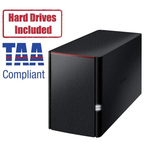 BUFFALO LinkStation SoHo 220 2-Bay Personal Cloud Office NAS 4TB (2x2TB) with Hard Drives Included