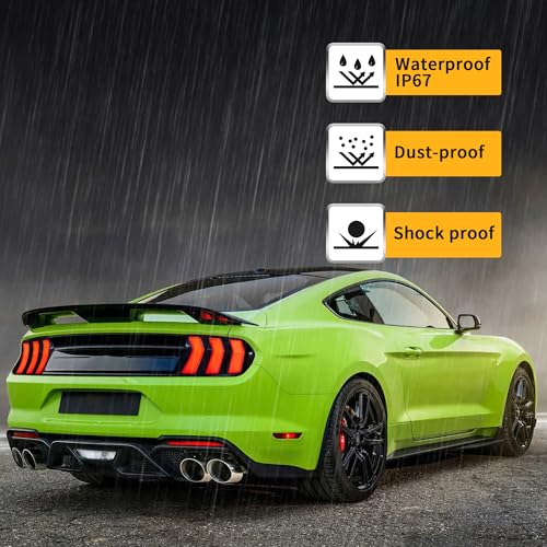 VLAND LED Rear Lights Compatible with Mustang 2015-2023 w/Sequential Turn Signal (5-Modes Switchable Lighting), Clear Lens Taillight Assembly, Passenger&Driver Sides (Clear)