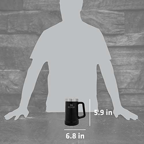 Stanley Stay-Chill Beer Stein 24 oz | Heavy Duty Big Grip Handle | Beer Tumbler Drink Cup, Holds 2 Cans | Insulated Stainless Steel Party Mug | BPA-Free | Azure