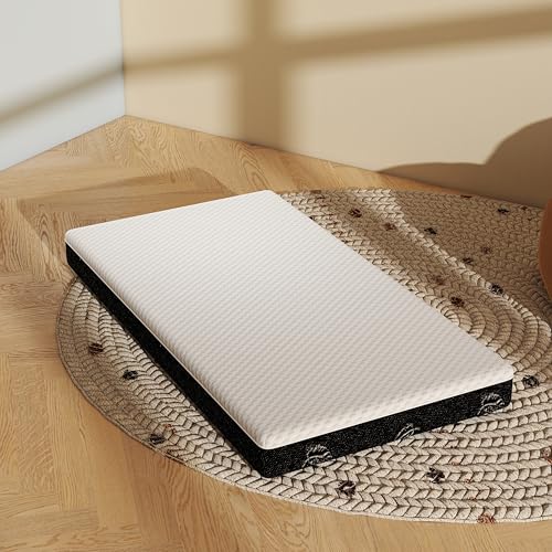 Crib Mattress, 52 x 27 Dual-Sided Comfort Baby and Toddler Mattress with Memory Foam, Waterproof, Breathable & Removable Cover with One of Side Cooling Fibers Specially Designed for Summer