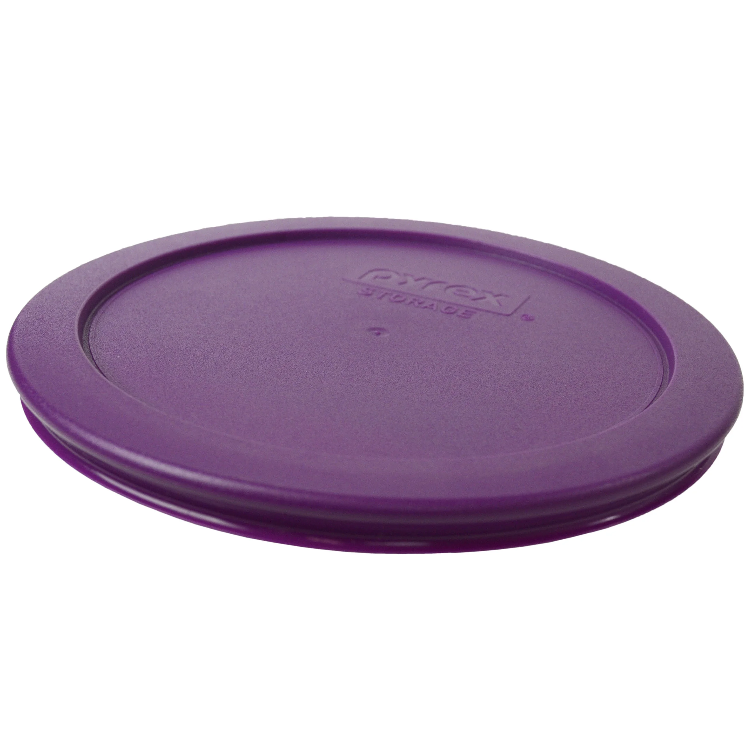 Pyrex 7201 4-Cup Round Glass Storage Bowl with 7201-PC Thistle Purple Plastic Lid Cover