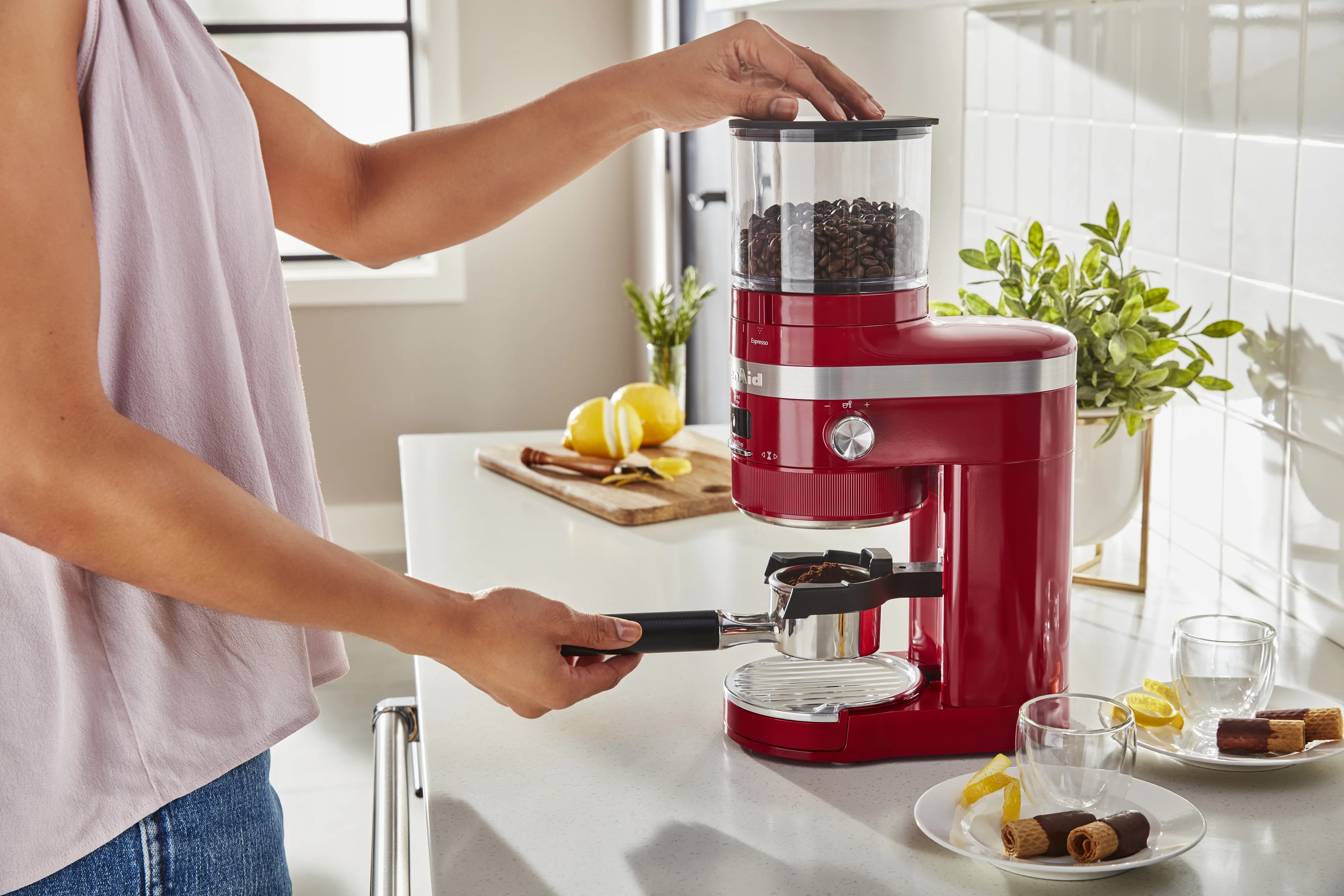 KitchenAid Burr Coffee Grinder, Empire Red, KCG8433