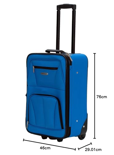 Rockland Journey Softside Upright Luggage Set,Expandable, Lightweight, Black, 4-Piece (14/19/24/28)