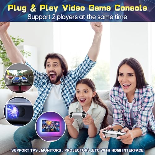 Wireless Retro Game Console, Retro Game Stick 4k HDMI Output Built-in 20,000+ Games 23 Emulators, Plug & Play Retro Game Stick for TV, Dual 2.4G Wireless Controller