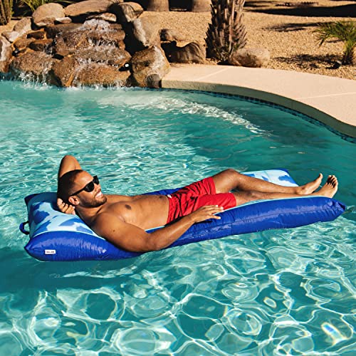 Big Joe Kona Hammock No Inflation Needed Pool Lounger with Headrest, Quick Draining Fabric, 4 feet Big