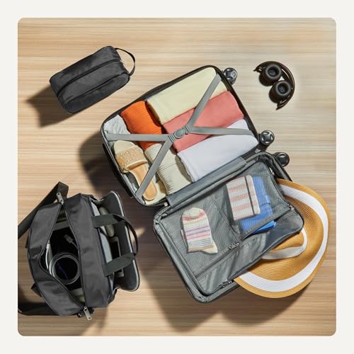 Amazon Basics 3-Piece Luggage Set, Including Carry-On Luggage (22