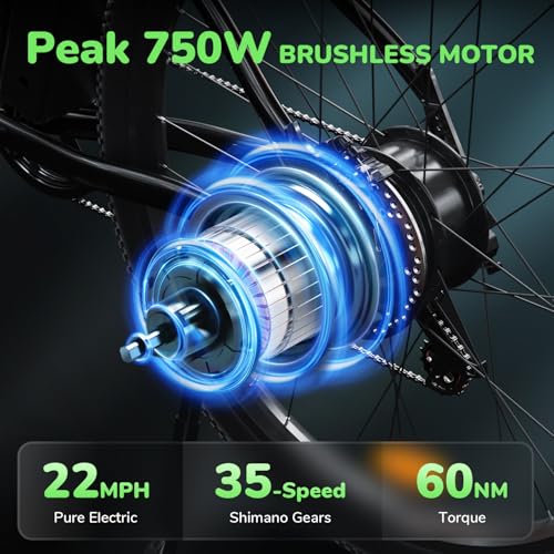 35-Speed Electric Bike for Adults 750W 26