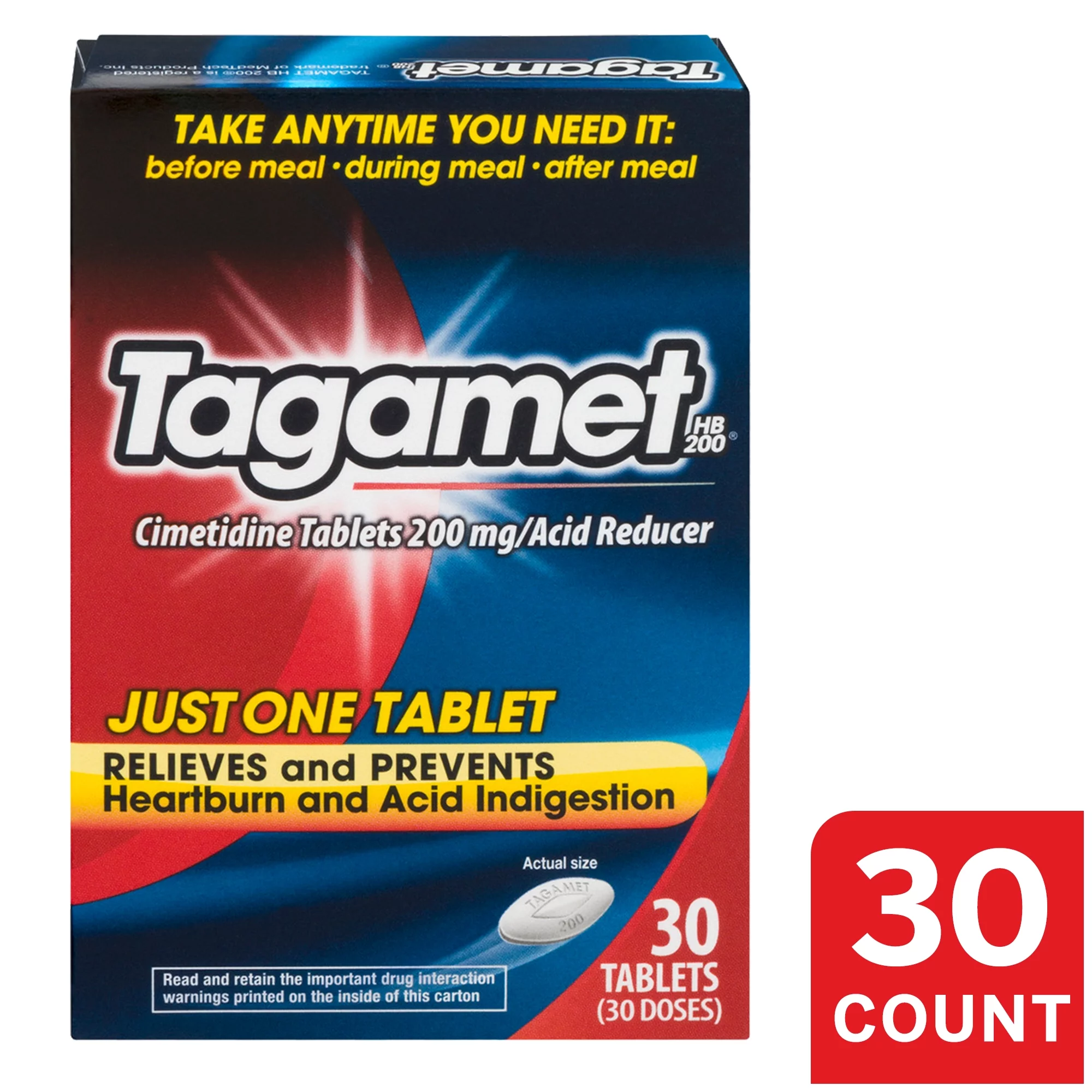 Tagamet HB 200 Acid Reducer, 200 mg tablets 30 ea (Pack of 6)