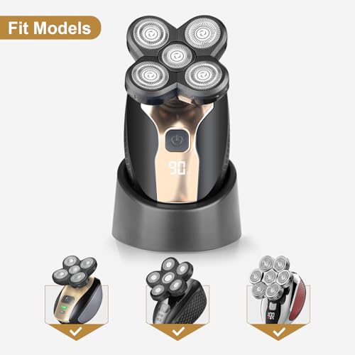 Bald Shavers for Men - Telfun Upgrade 5-in-1 Electric Head Shavers for Bald Men, 100% Waterproof Cordless Razor, Wet/Dry Shaving, 5 Dual Track Heads, Mess-Free Hair Capture