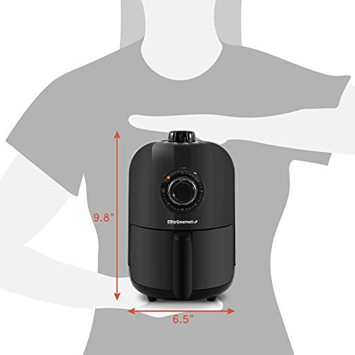 Elite Gourmet EAF0852SS 8.5Qt. Capacity Air Fryer Oven, Air Fry, Broil, Toast, Bake & Broil with Convection, Time and Temperature Controls, 800-Watts, Includes 25 Delicious Recipes, Stainless Steel