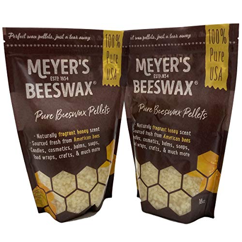 Meyer's Pure Domestic USA Beeswax, Not Imported, Additive Free Triple Filtered Pellets for All Your Do It Yourself