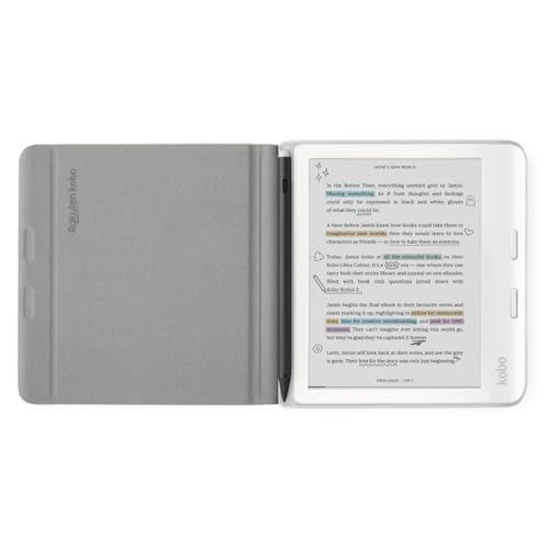 Kobo Libra Colour White eReader with Case Bundle