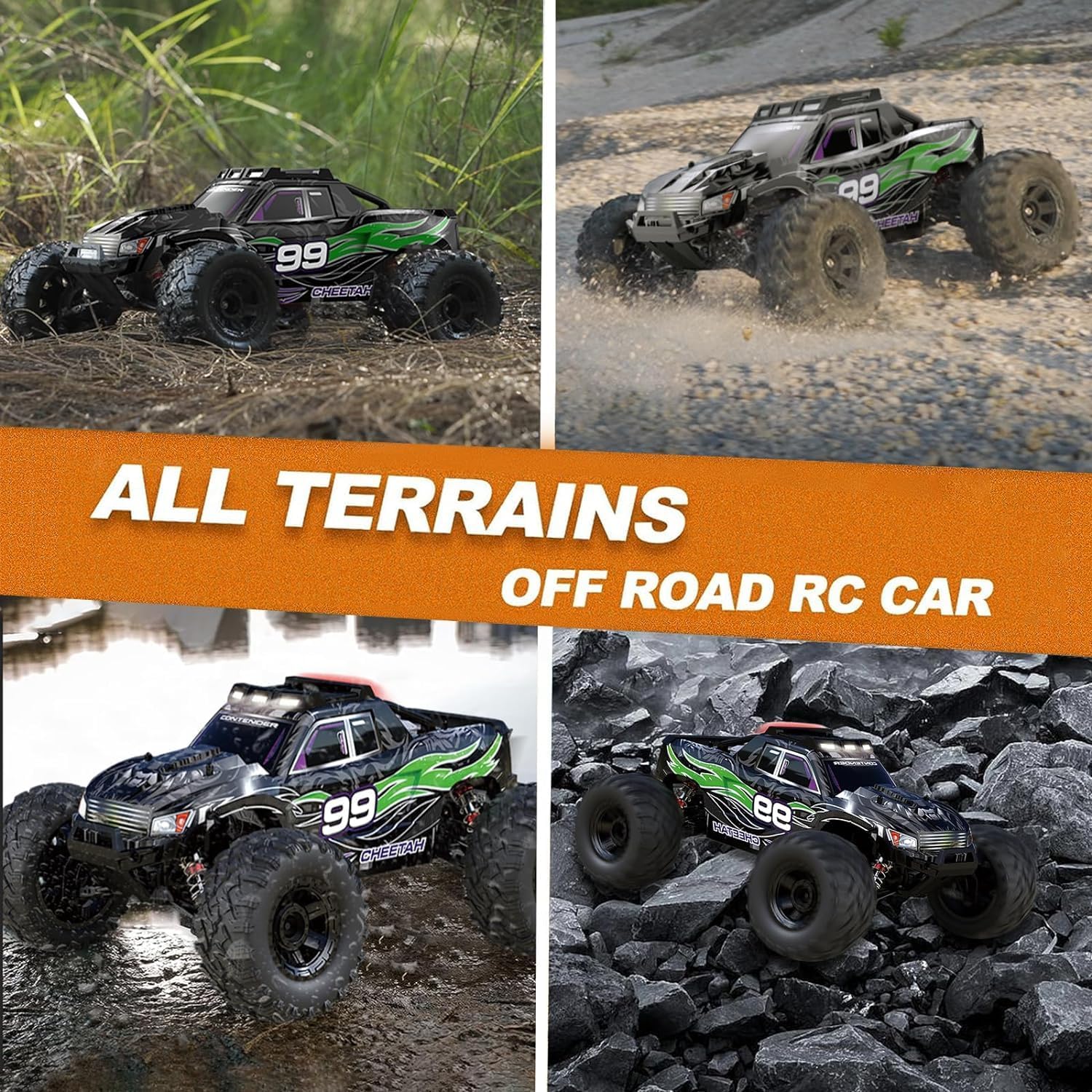 100KMH(High Speed) 1:10 Large Hobby rc Cars, Brushless Remote Control Car for Adults,4x4 high Speed Rc Cars, All Terrain rc Trucks, 4WD Off Road Fast RC Car