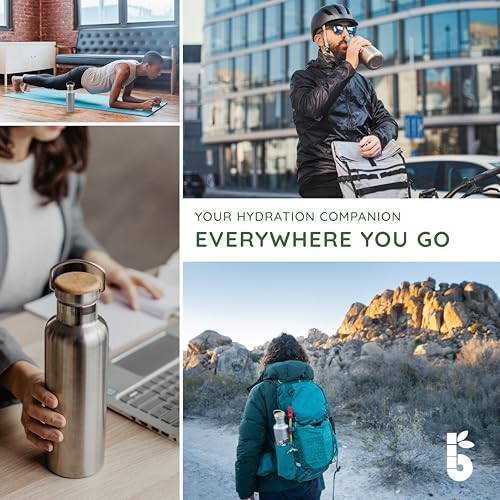 Bambaw 32 oz Water Bottle | Insulated Water Bottles | Water Bottle Stainless Steel | Insulated Travel Water Bottle | Insulated Water Bottle | Stainless Steel Water Bottles | 1 Liter Water Bottles