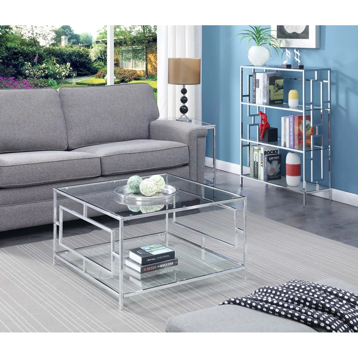 Town Square Chrome Square Coffee Table