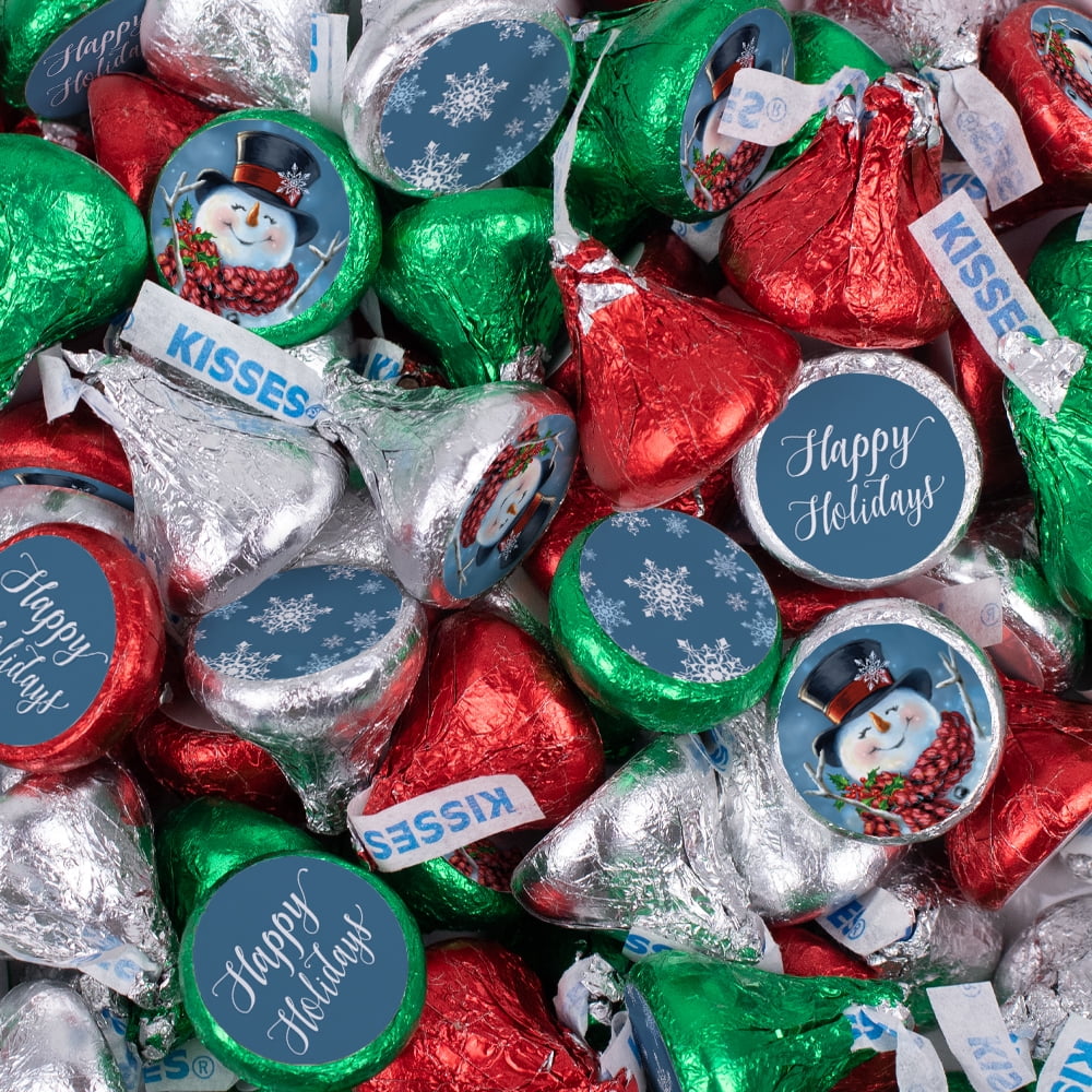 300 Pcs Christmas Candy Party Favor Kisses Chocolate (3 lb) - Jolly Snowman