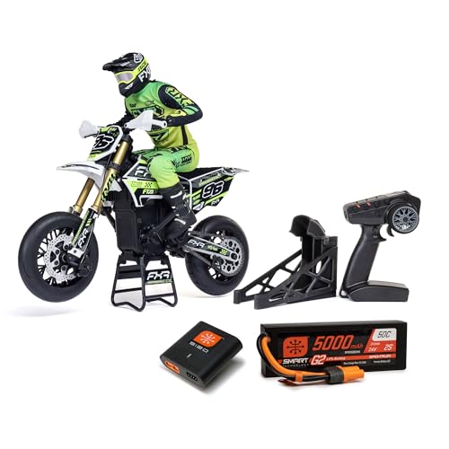 Losi Promoto-SM 1/4 Super Moto Motorcycle FXR White RTR with Battery and Charger LOS-2310