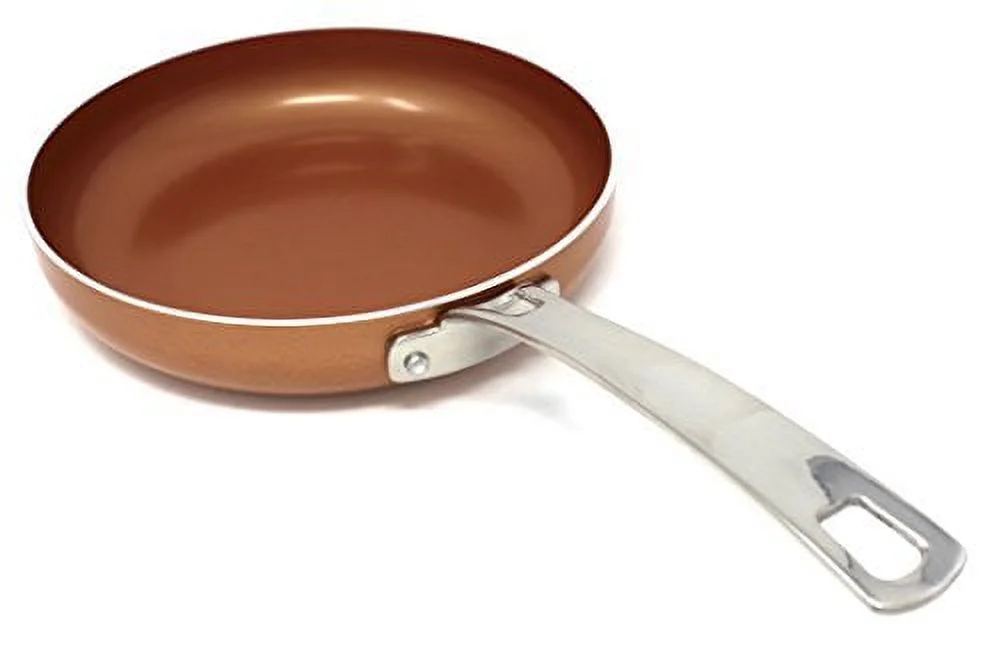 CONCORD 3 Piece Ceramic Coated -Copper- Frying Pan Cookware Set (Induction Compatible)