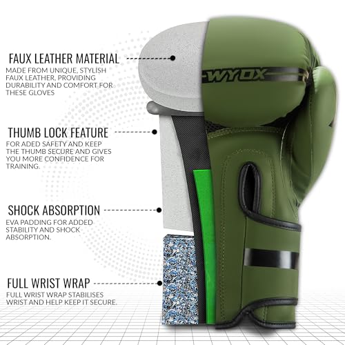 WYOX Boxing Gloves for Men & Women – 10oz 12oz 14oz 16oz Adult Training Gloves for Punching Bag, Kickboxing, MMA, Muay Thai – Sparring Gloves for Boxing Workouts & Weight Training