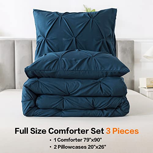 Andency California King Comforter Set Black (104x96Inch), Pinch Pleat Cal King Comforter Set 3 Pieces, Oversized King Pintuck Bed Comforter, Microfiber Down Alternative Comforter Bedding Set