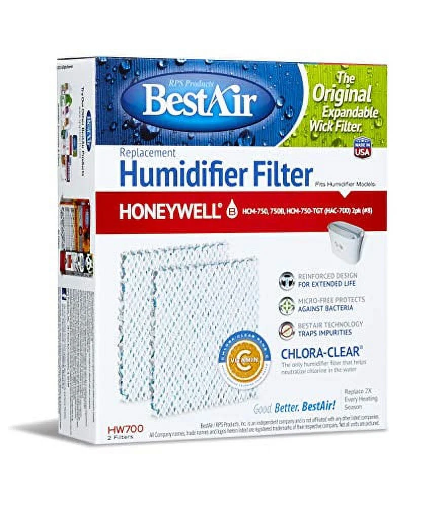 BestAir HW700-PDQ-3 Extended Life Humidifier Replacement Paper Wick Humidifier Filter, For Honeywell HCM750, 750-TGT (HAC-700), 5.9