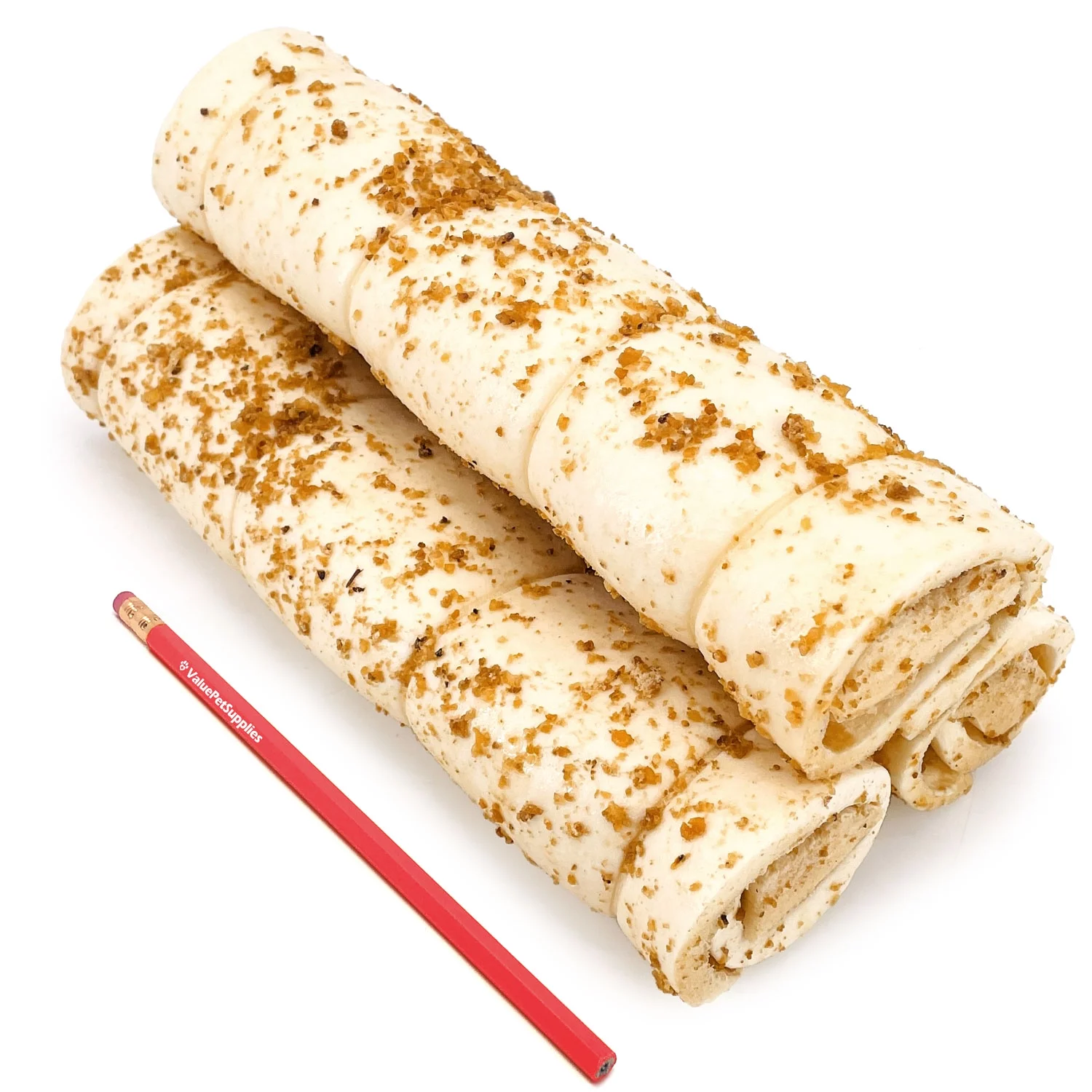 NEW- ValueBull Cheek Rolls, Premium Beef Dog Chews, Bully Dusted, 10-12 Inch, 6 Count