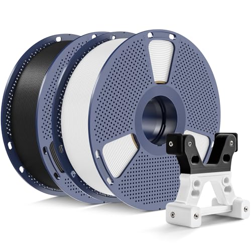 PETG Filament 1.75mm 2025 Upgrade Spool Compatible with Bambulab Refill Filament, 2kg(4.4lbs) SUNLU PETG 3D Printer Filament, 1.75mm Dimensional Accuracy +/- 0.02mm, Black+Black Bundle