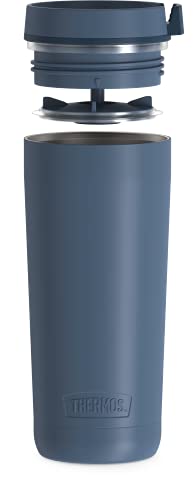 THERMOS ALTA SERIES Stainless Steel Tumbler 18 Ounce, Matte Steel/Espresso Black