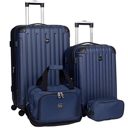 Travelers Club Midtown Hardside Luggage Travel, Black, 4-Piece Set