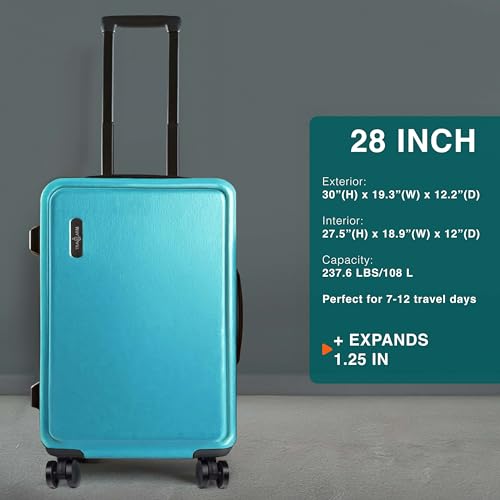 22 Inch Carry On Luggage 22x14x9 Airline Approved, Carry On Suitcase with Wheels, Hard-shell Carry-on Luggage, Durable Luggage Carry-On, Black Small Suitcase with Cosmetic Case