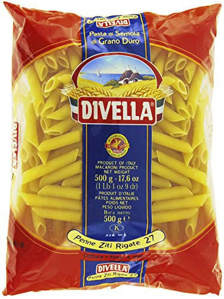 Penne Ziti Rigate by Divella #27, 1 lb ( Pack of 12)