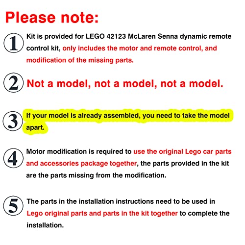 Super Motor and Remote Control and Light Upgrade Kit for Lego Technic Fast and Furious Dom's Dodge Charger 42111, Compatible with Lego 42111(Model not Included)