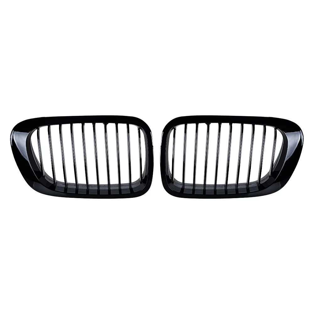 Astra Depot Pair Glossy Black Front Kidney Grill Grille for BMW E46 Coupe M3 328i 325Ci 330Ci 2-Door 1999-2002