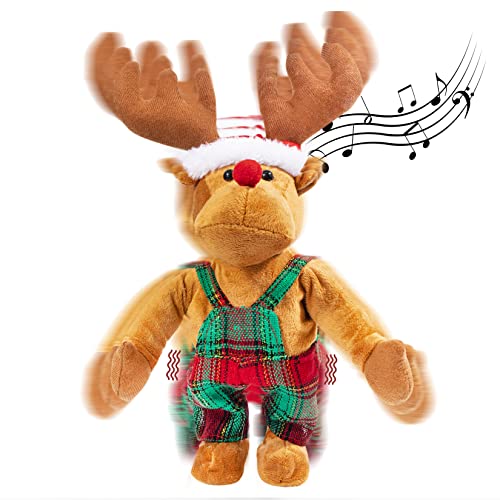 Dancing Rudolph The Red-Nosed Reindeer Animated Plush Toy Christmas Singing Stuffed Animals
